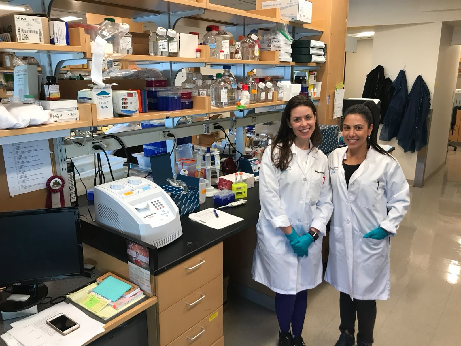 Laboratório em Boston com a co-orientadora